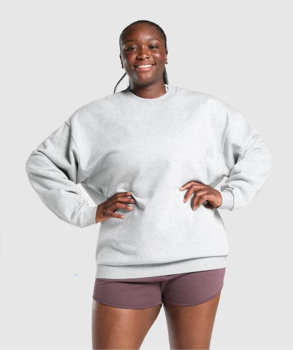 Damske Mikiny Gymshark Training Oversized Svetlo Siva | VO4238710